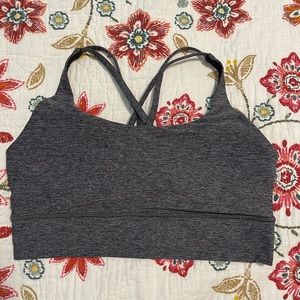 Lululemon Sports Bra, size 10, charcoal grey, gently used.